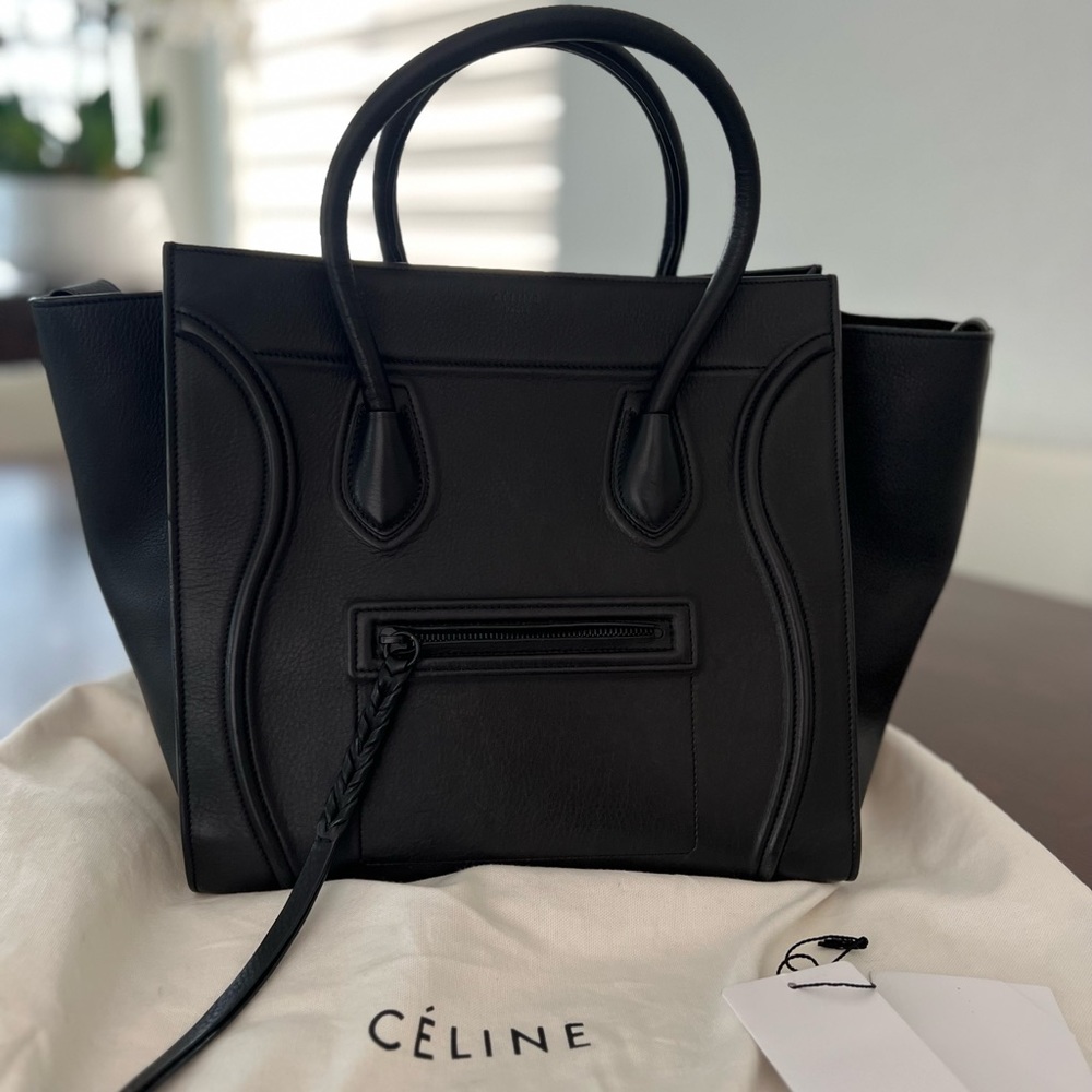 Celine Black Luggage Phantom leather handbag